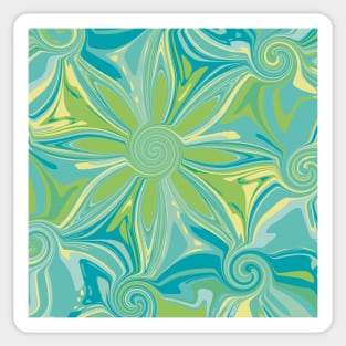 An fantasy abstract pattern with a touch of the 1960s in colours and design Sticker